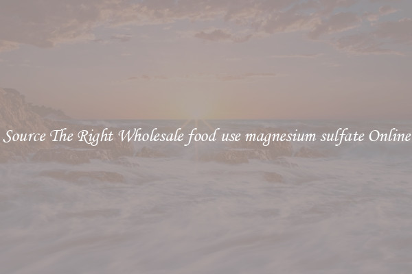 Source The Right Wholesale food use magnesium sulfate Online