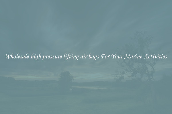 Wholesale high pressure lifting air bags For Your Marine Activities 