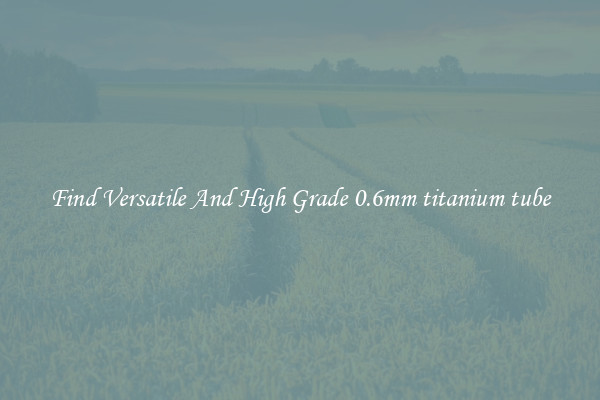 Find Versatile And High Grade 0.6mm titanium tube