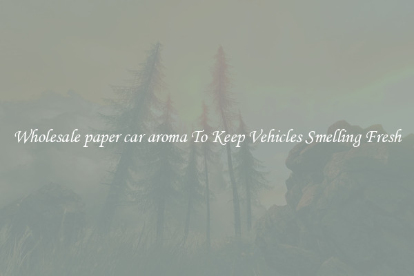 Wholesale paper car aroma To Keep Vehicles Smelling Fresh