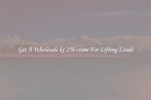 Get A Wholesale kr 25h crane For Lifting Loads