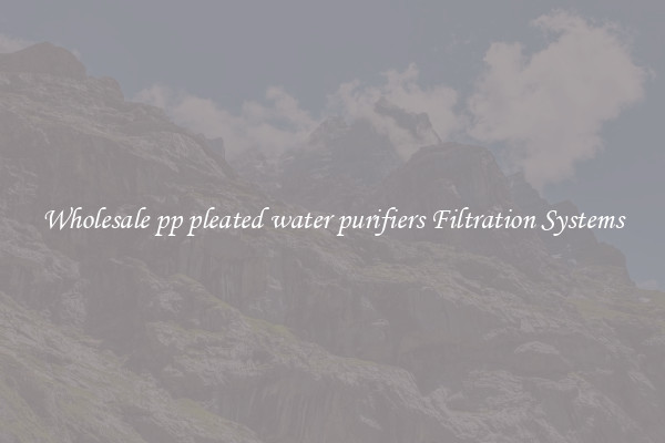 Wholesale pp pleated water purifiers Filtration Systems
