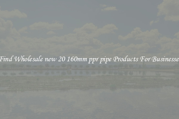 Find Wholesale new 20 160mm ppr pipe Products For Businesses